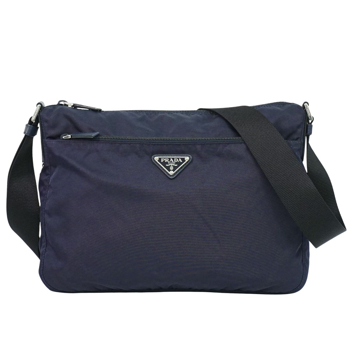 本物 プラダ PRADA ナイロン ショルダーバッグ ポシェット 米国海軍 御徒面子 中古・