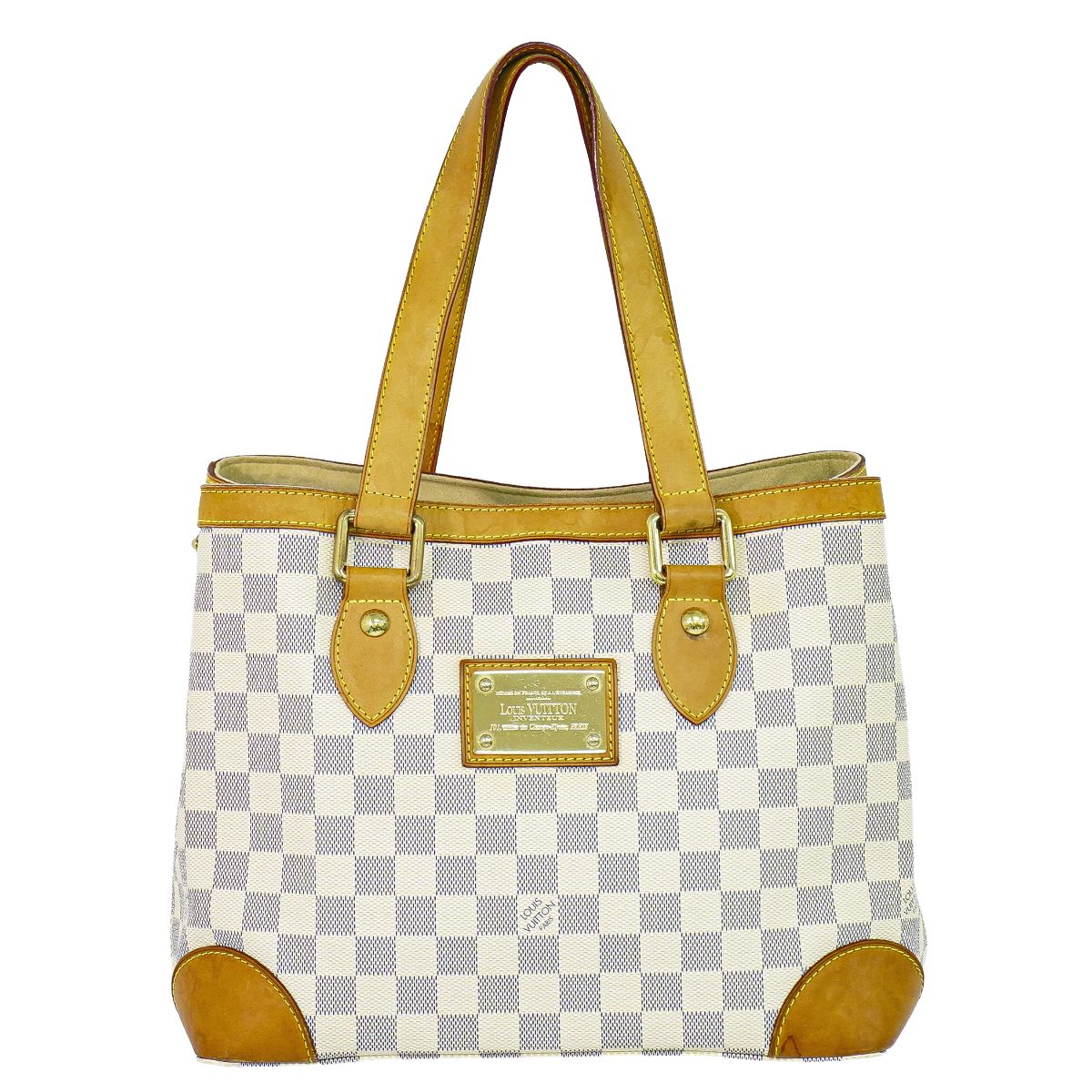 本物 ルイヴィトン LOUIS VUITTON LV ハムステッド PM ダミエ アズール トートバッグ ハンドバッグ ホワイト N51207 ビトン バッグ 中古・|BRAND BOX