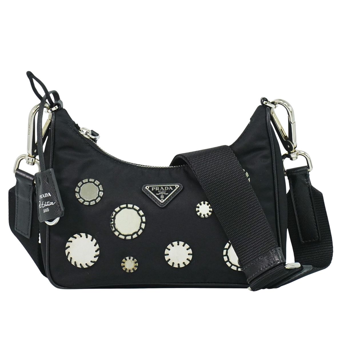 本物 プラダ PRADA Re-Edition 2005 ショルダーバッグ ポシェット ナイロン ブラック バッグ 中古・|BRAND BOX
