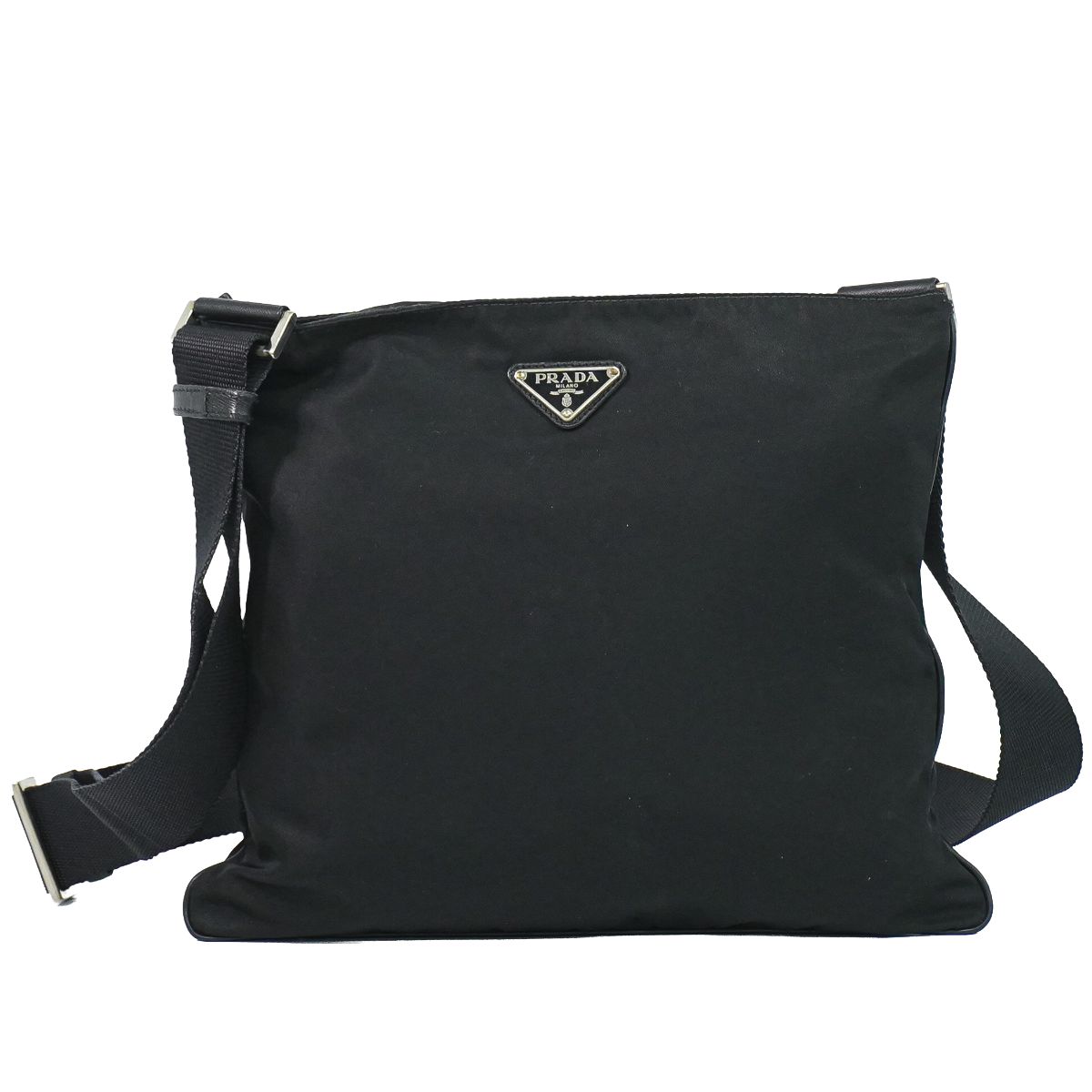 本物 プラダ PRADA ナイロン ショルダーバッグ ポシェット 黒いこと 御徒面子 中古・