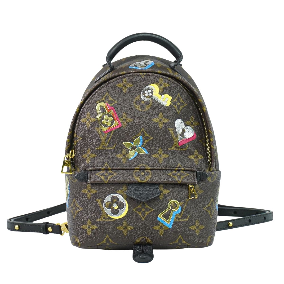本物 ルイヴィトン LOUIS VUITTON LV パームスプリングス MINI 優しいこと鍵を掛ける モノグラム 背嚢 うしろ側容器に並べる 赤銅色 M44367 ビトン 御徒面子 中古・ バッグ・小物・ブランド雑貨-バッグ-レディースバッグ