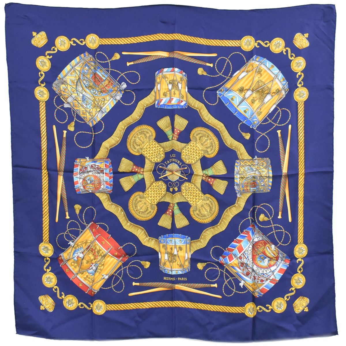 楽天市場】エルメス スカーフ レディース カレ90 LES TAMBOURS