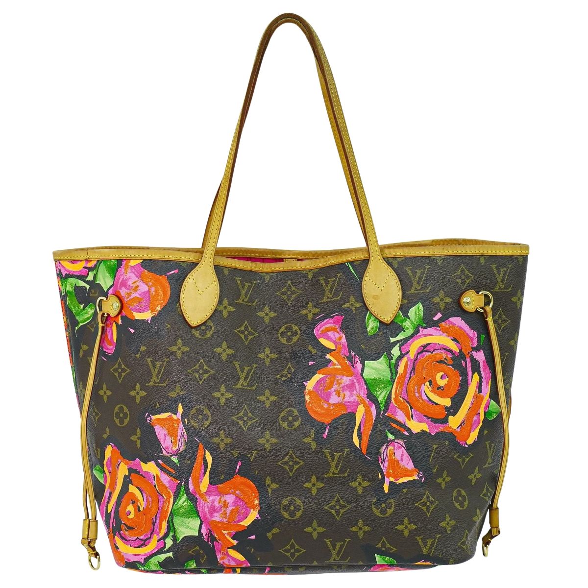 本物 ルイヴィトン LOUIS VUITTON LV ネヴァーフル MM モノグラム ローズ トートバッグ ブラウン マルチカラー M48613 ビトン バッグ 中古・