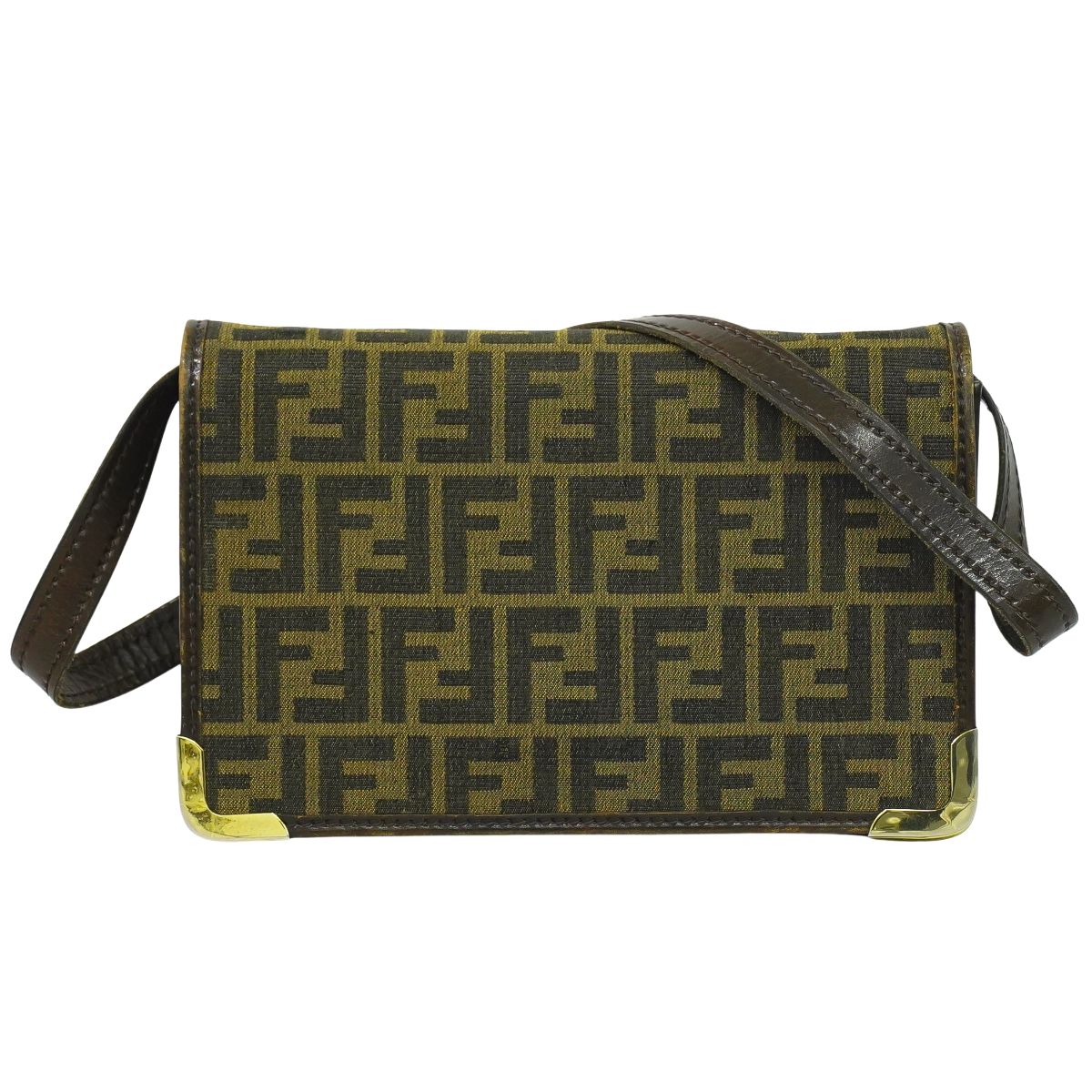 【良品✨】 フェンディ ショルダーバッグ ズッカ FFロゴ ブラック ブラウン FENDI】フェンディ『ズッカ柄 ワンショルダーバッグ』0916115002