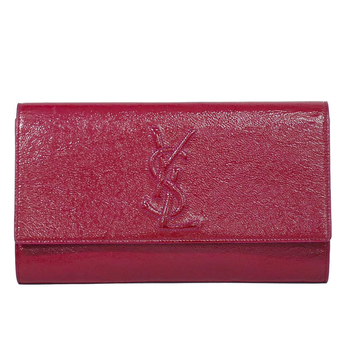 本物 イヴ サンローラン YVES SAINT LAURENT YSL ベル ドゥ ジュール クラッチバッグ セカンドバッグ パテント レザー レッド 203855 バッグ 中古・｜BRAND BOX 28,656円