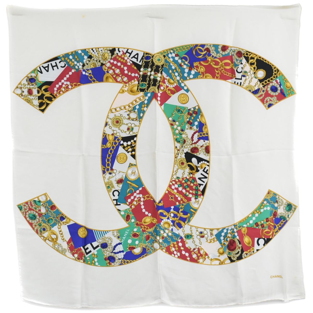 美品　アクセサリー ココマーク　CCロゴ シャネル　スカーフ　ヴィンテージ 楽天市場】CHANEL シャネル スカーフ チェーン柄 シルク ココ