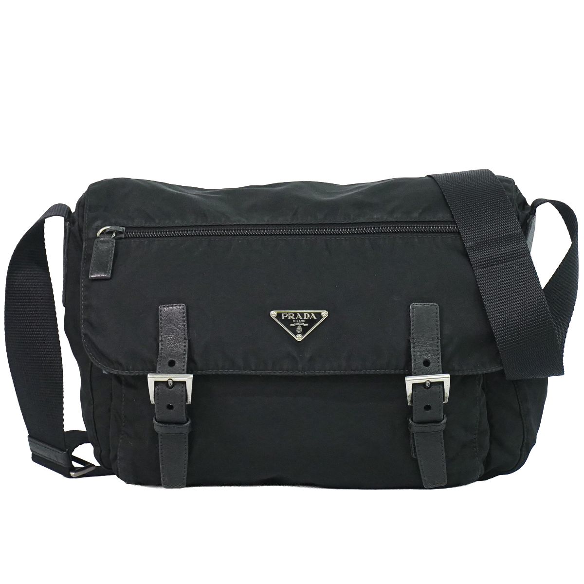 本物 プラダ PRADA ナイロン ショルダーバッグ ポシェット 黒いこと 御徒面子 中古・