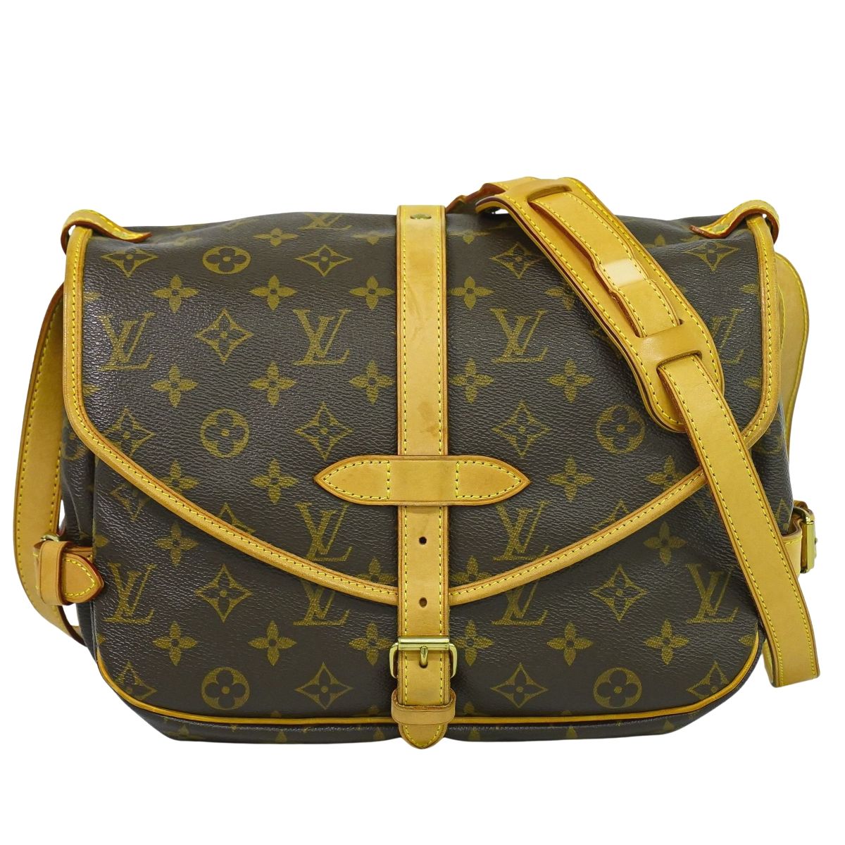 本物 ルイヴィトン LOUIS VUITTON LV ソミュール 30 モノグラム ショルダーバッグ ポシェット ブラウン M42256 Saumur ビトン バッグ 中古・ 78,650円