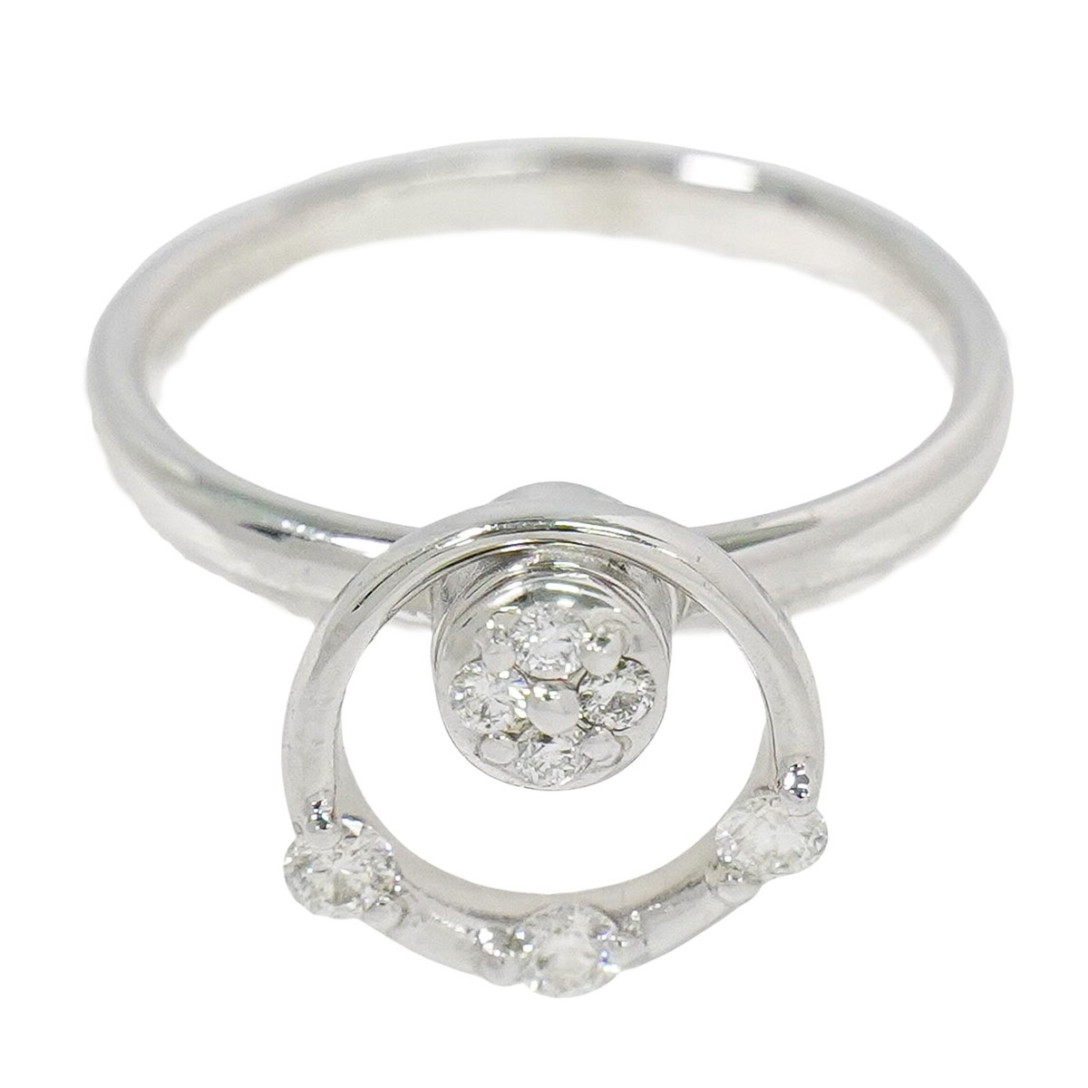 本物 ダイヤモンド 0.21ct K18 WG リング 指輪 13号 ホワイトゴールド アクセサリー ジュエリー 中古・|BRAND BOX