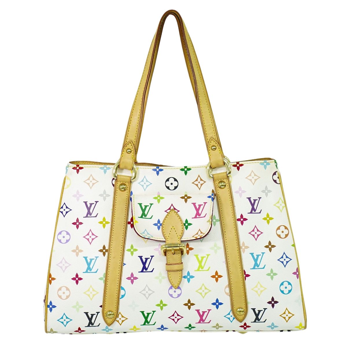 本物 ルイヴィトン LOUIS VUITTON LV オーレリア MM モノグラム マルチ色合い ショルダーバッグ トートバッグ ブロン 白いこと M40094 ビトン 御徒面子 中古・
