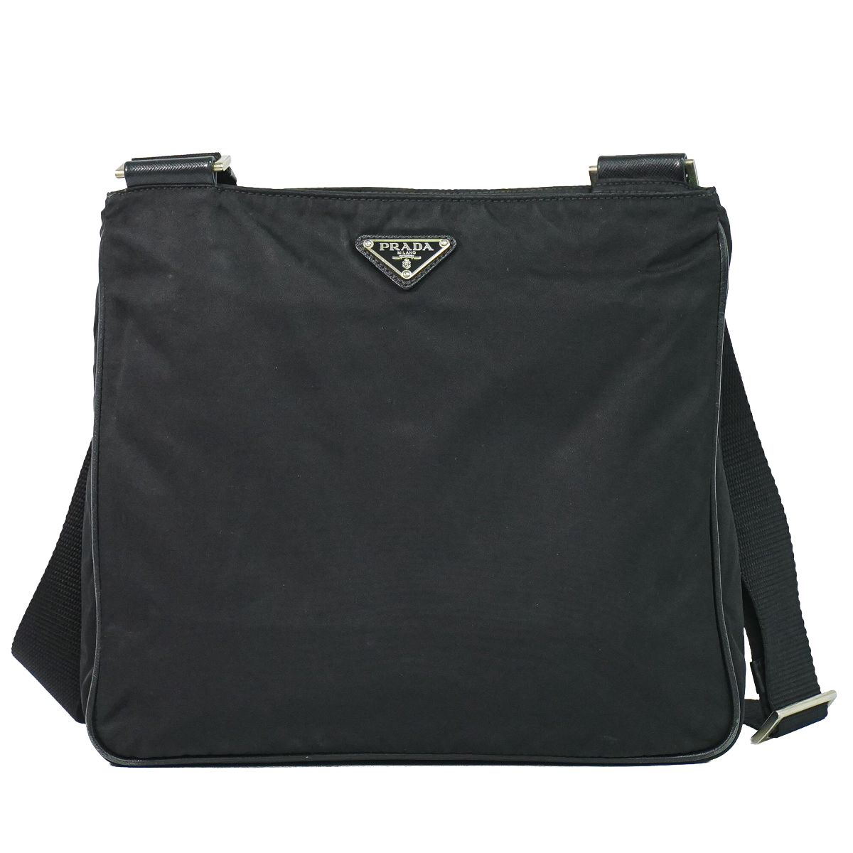 本物 プラダ PRADA ナイロン ショルダーバッグ ポシェット 黒いこと 御徒面子 中古・