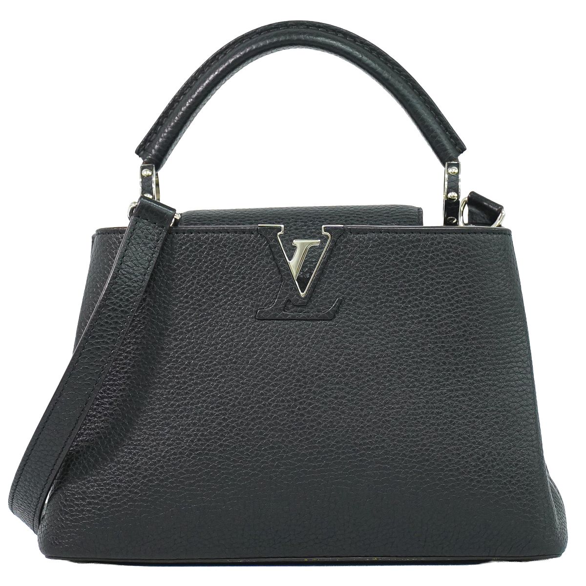 本物 ルイヴィトン LOUIS VUITTON LV カプシーヌ BB トリヨン なめし革 2WAY ショルダーバッグ ハンドバック ノワール M94586 ビトン 御徒面子 中古・