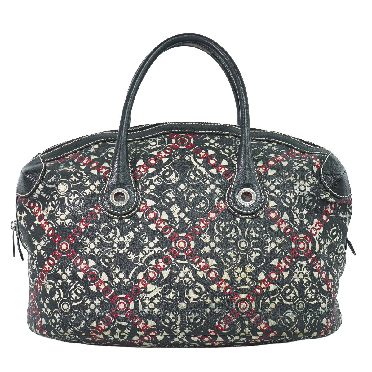 本物 シャネル CHANEL ココトラベル ミニ ボストンバッグ ハンドバッグ ボーリングバッグ PVC ブラック Coco Travel バッグ 中古・|BRAND BOX
