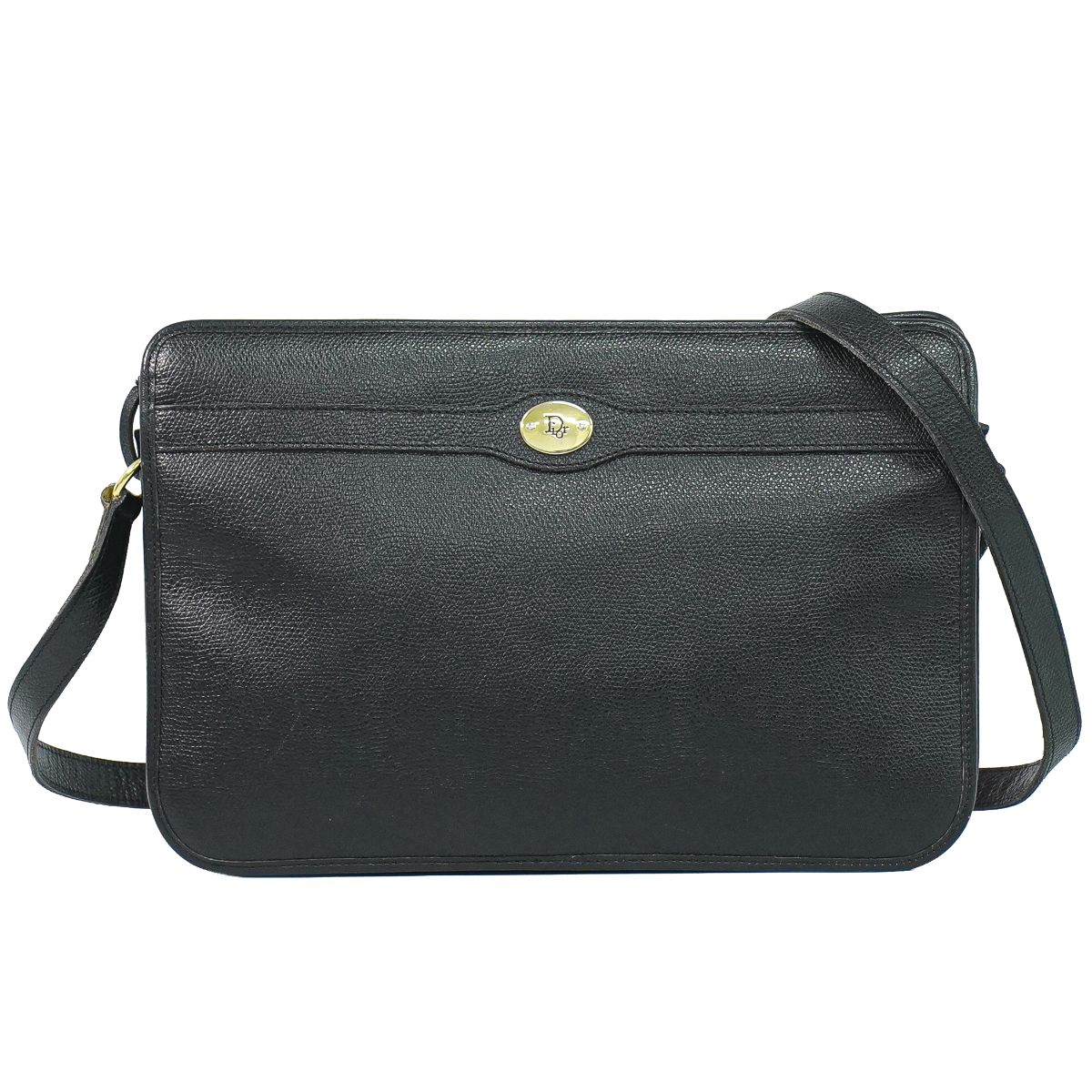 本物 クリスチャン ディオール Christian Dior レザー ショルダーバッグ ポシェット ブラック バッグ 中古・|BRAND BOX