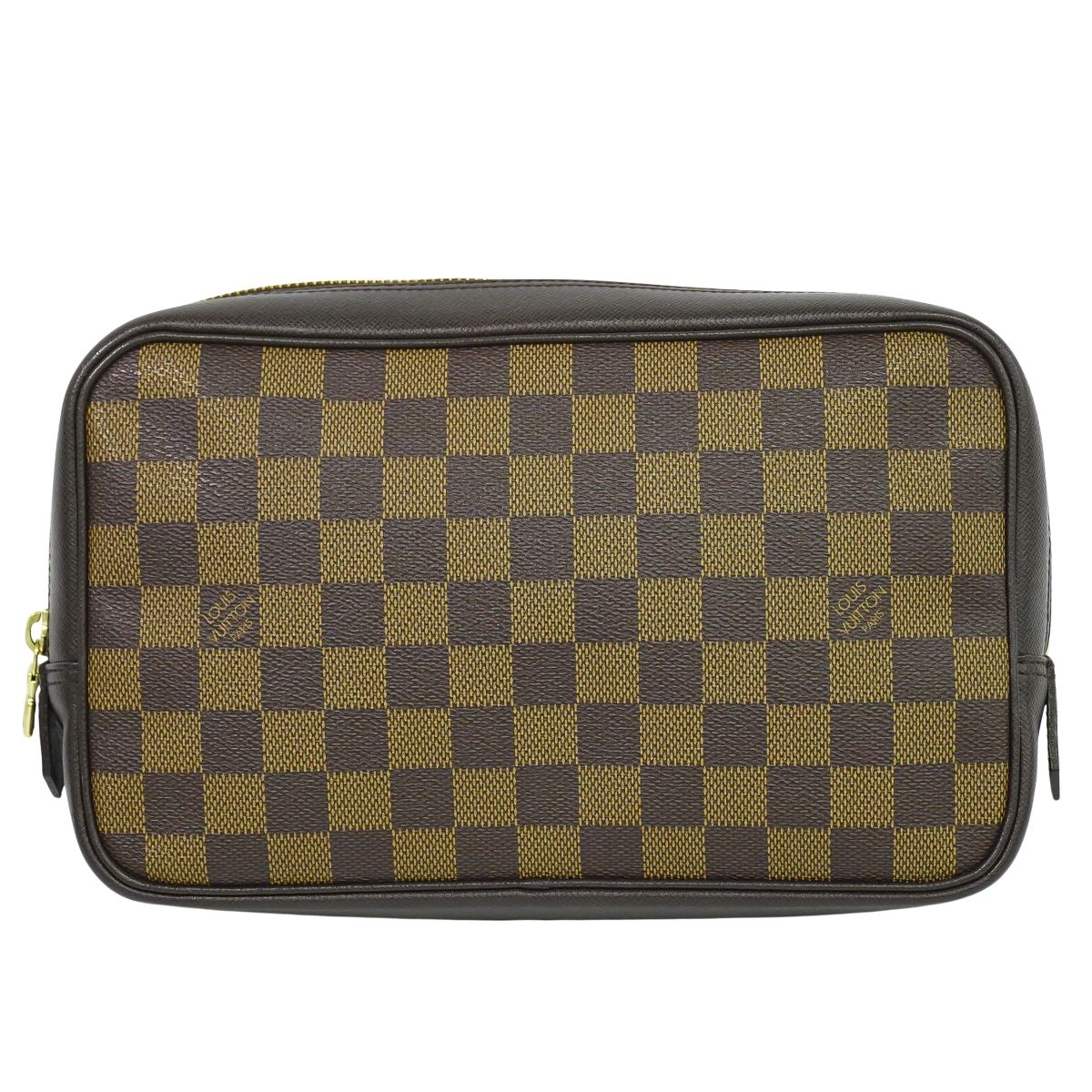 本物 ルイヴィトン LOUIS VUITTON LV トゥルーストワレット ダミエ エベヌ 合切袋 かざり付ける合切袋 赤銅色 N47623 ビトン 雑貨小物 中古・