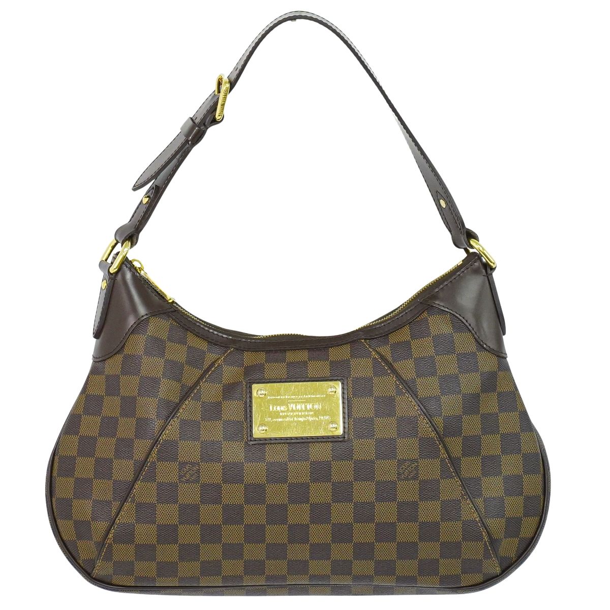 本物 ルイヴィトン LOUIS VUITTON LV テムズ GM ダミエ エベヌ ショルダーバッグ ブラウン N48181 Thames ビトン バッグ 中古・