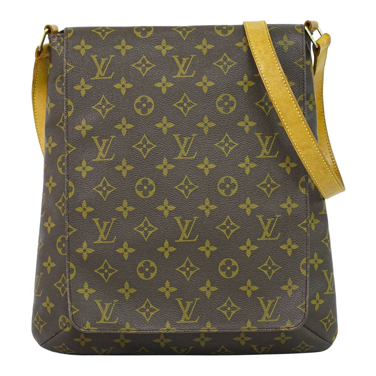 本物 ルイヴィトン LOUIS VUITTON LV ミュゼット モノグラム ショルダーバッグ ポシェット ブラウン M51256 Musette ビトン バッグ 中古・｜BRAND BOX