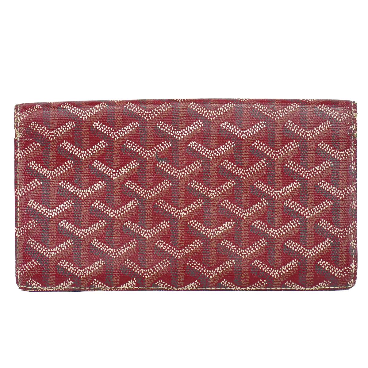 本物 ゴヤール GOYARD リシュリュー 杉綾模様 長紙入れ ロングウォレット PVC 赤いこと Richelieu 紙入れ ウォレット 中古・