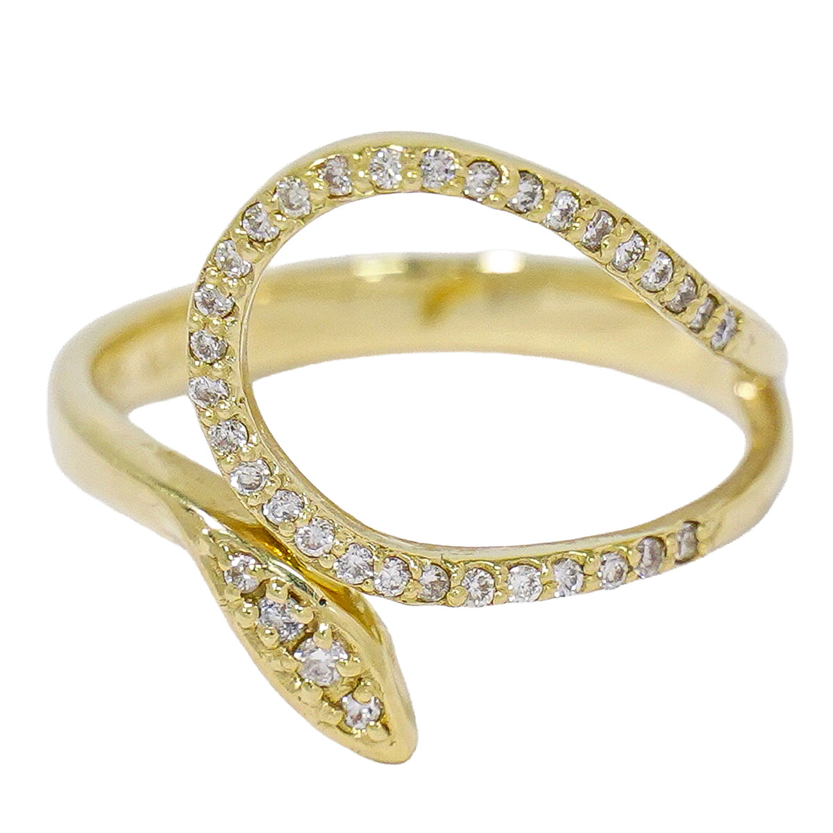 本物 ダイヤモンド 0.18ct K18 YG リング 指輪 14号 イエローゴールド アクセサリー ジュエリー 中古・|BRAND BOX