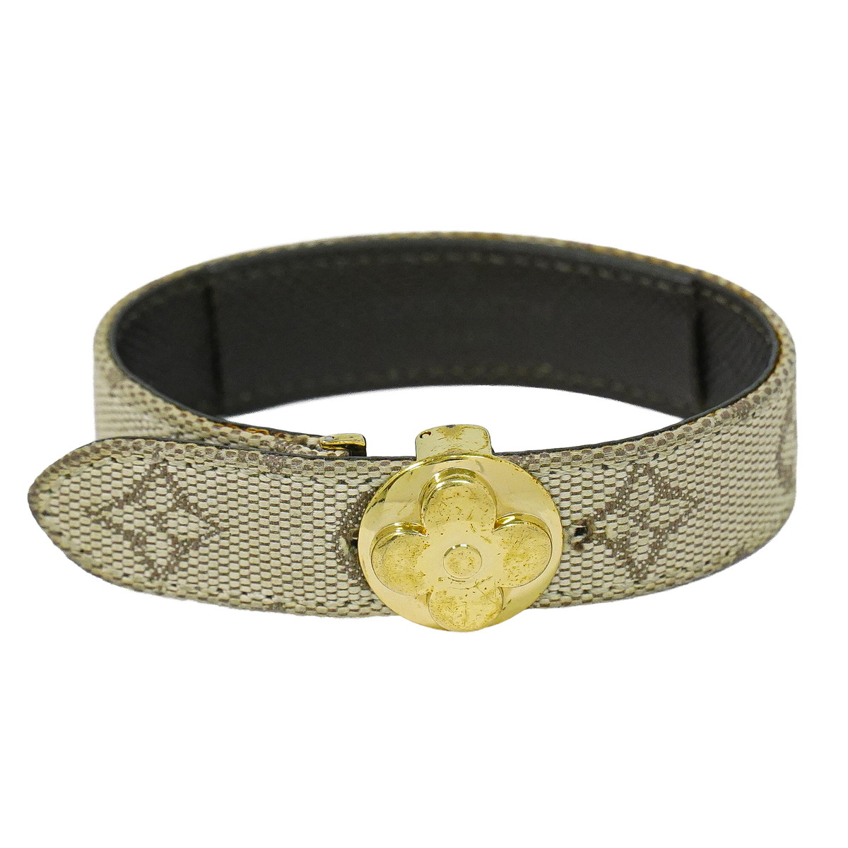 本物 ルイヴィトン LOUIS VUITTON LV グットラック ブレスレット モノグラムミニ ベージュ M64458 ビトン アクセサリー ジュエリー 中古・