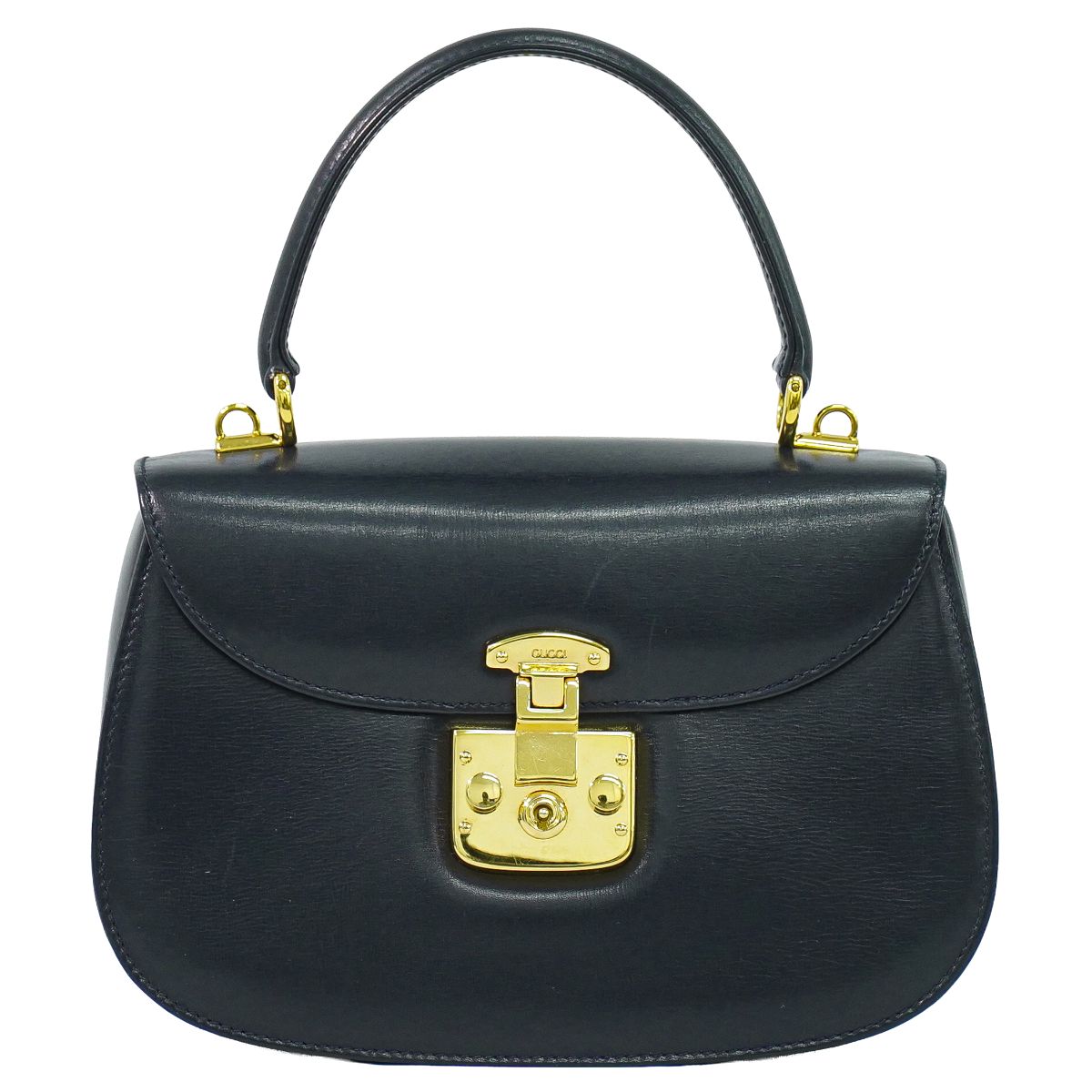 本物 グッチ GUCCI レディロック ハンドバッグ レザー ネイビー Lady Lock バッグ 中古・|BRAND BOX