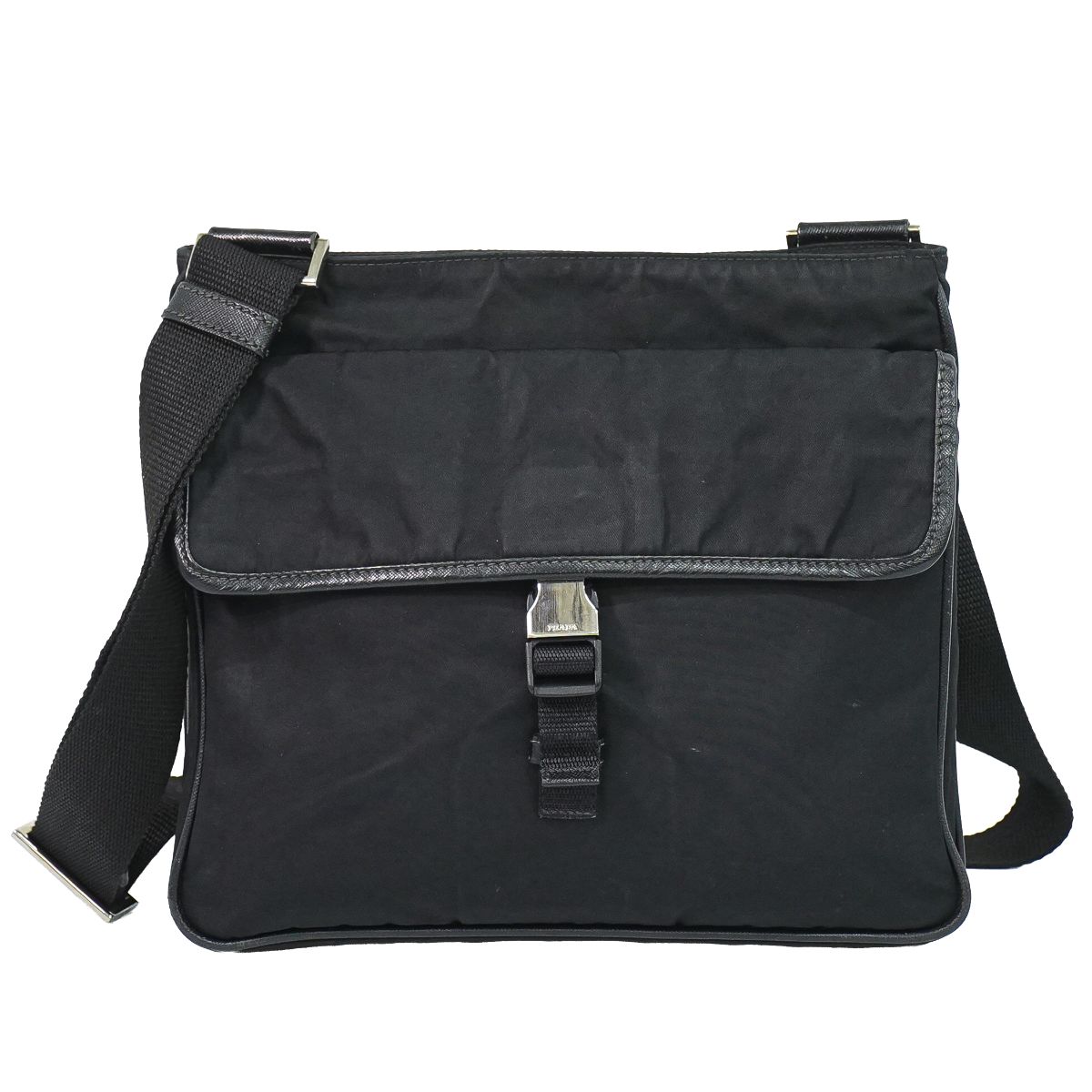本物 プラダ PRADA ナイロン ショルダーバッグ ポシェット ブラック バッグ 中古・｜BRAND BOX