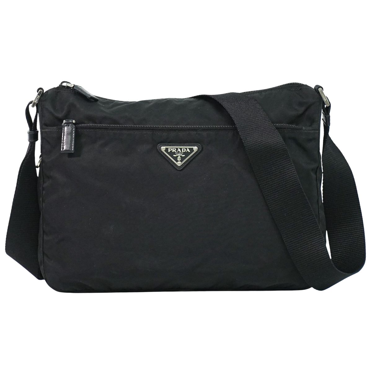 本物 プラダ PRADA ナイロン ショルダーバッグ ポシェット ブラック バッグ 中古・