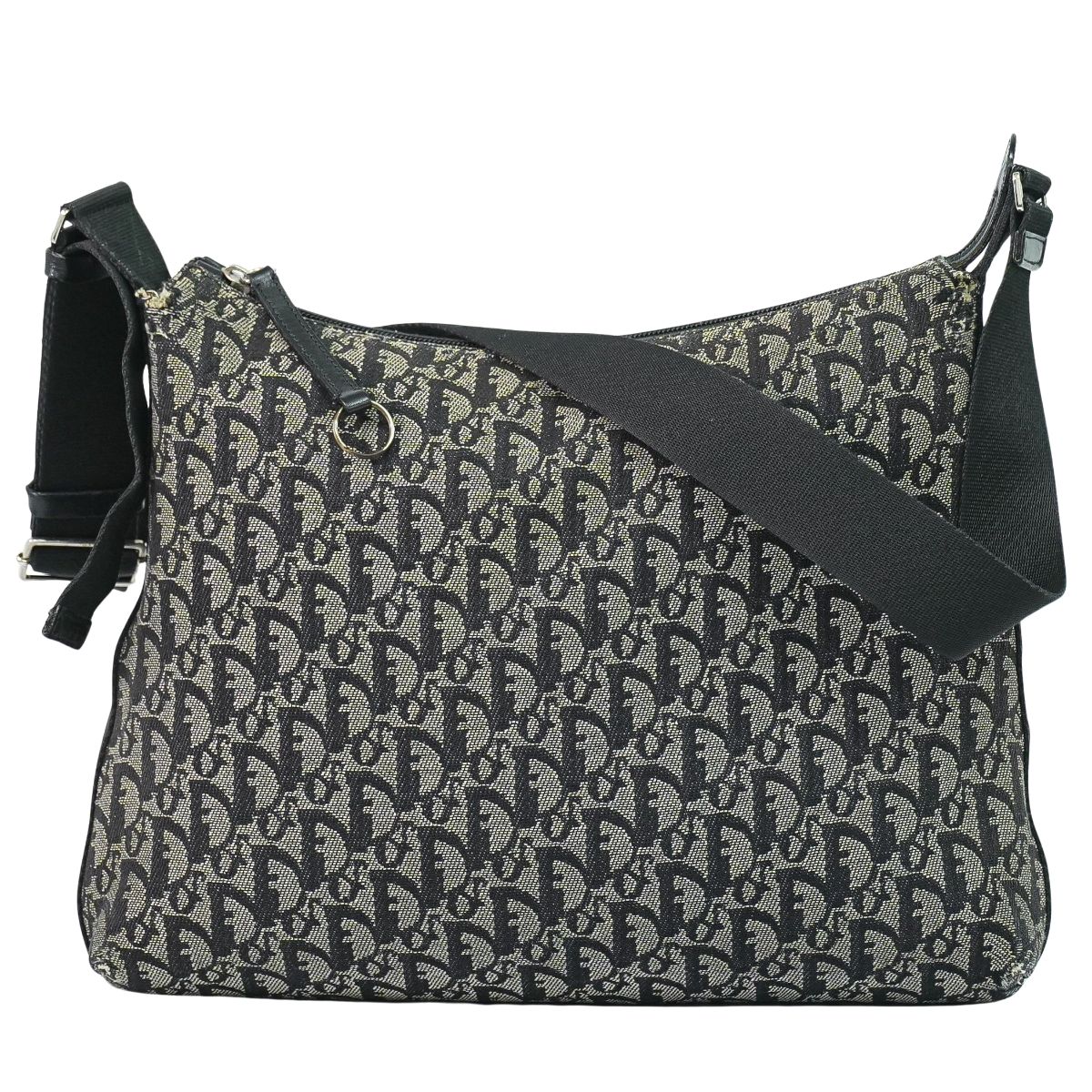 本物 クリスチャン クリスチャンディオール Christian Dior トロッター ショルダーバッグ ポシェット 帆布 薄墨色 黒いこと Trotter 御徒面子 中古・