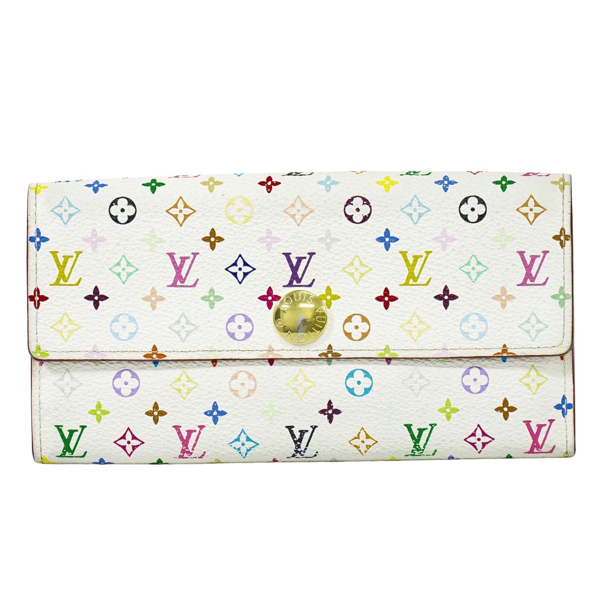 本物 ルイヴィトン LOUIS VUITTON LV ポルトフォイユ サラ モノグラム マルチカラー 長財布 ブロン ホワイト M60272 ビトン 中古・