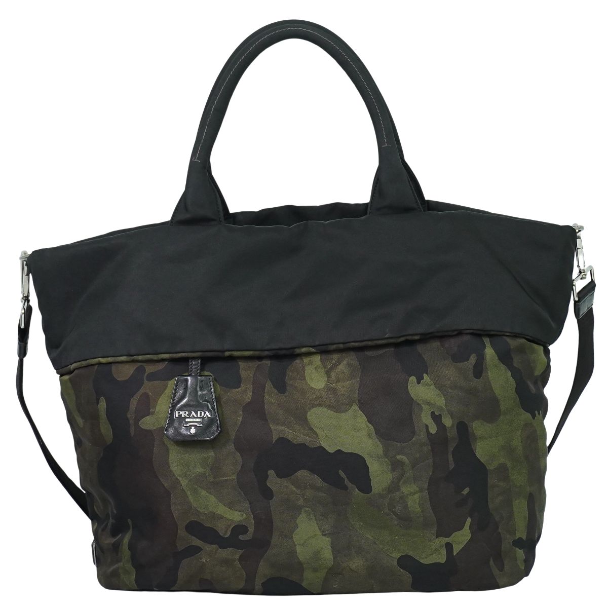 PRADA 2WAY トートバッグ ストラップ付き ナイロン カモフラージュ PRADA 2WAY トートバッグ ストラップ付き ナイロン カモフラージュ