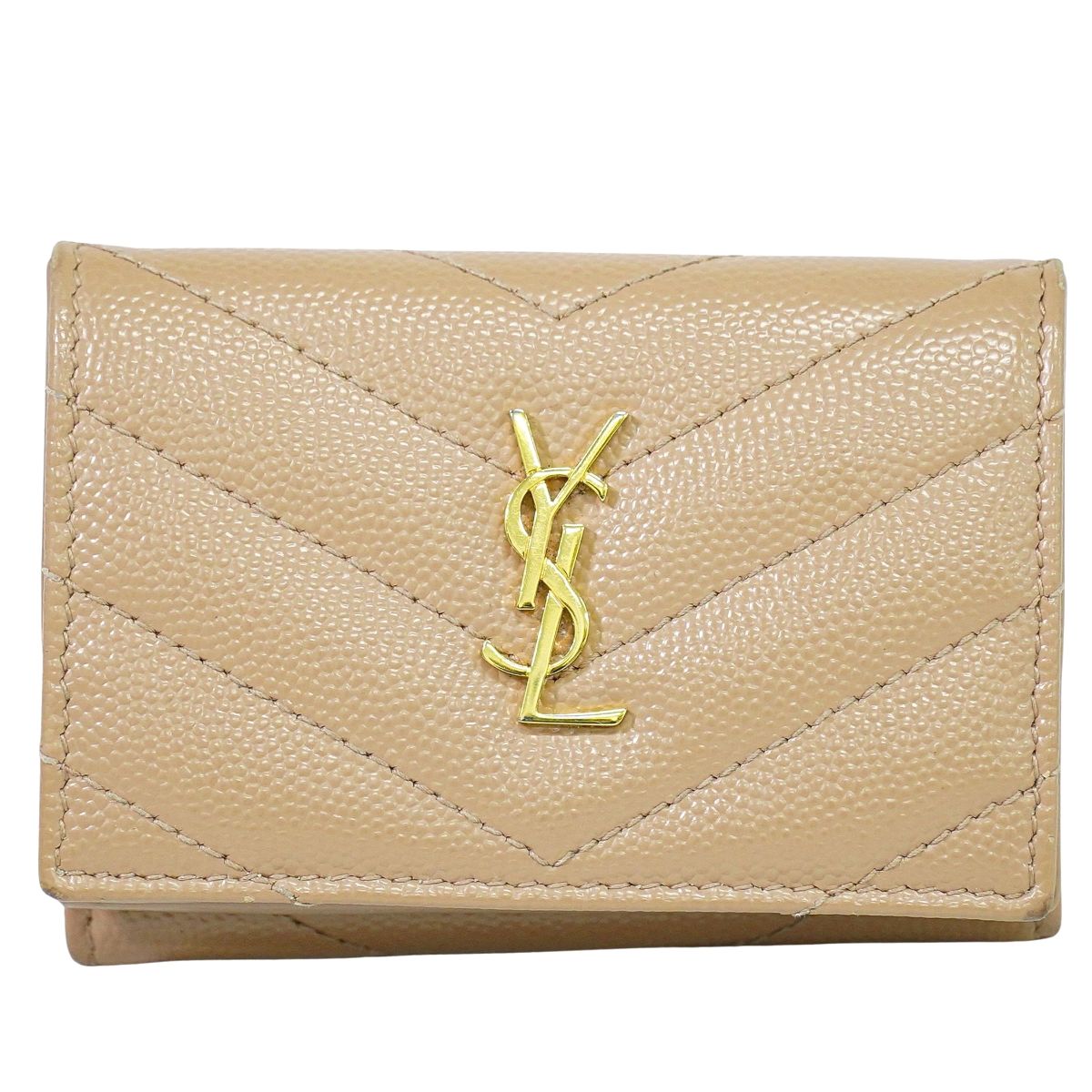 楽天市場】サンローラン パリ 669959 グレインレザー トープ×GD金具