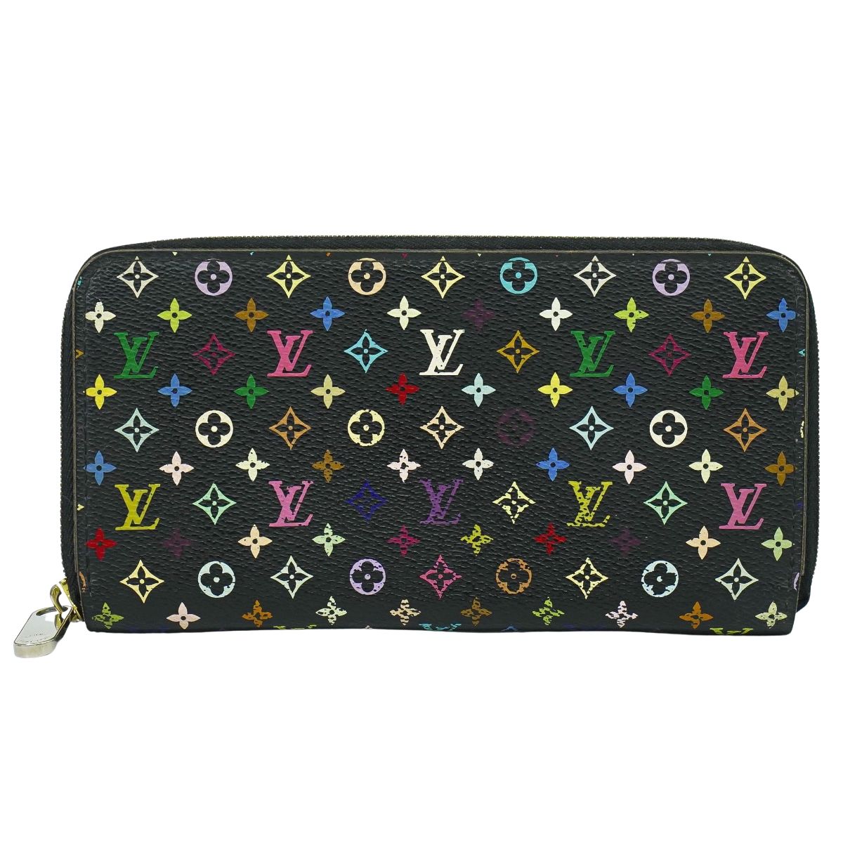 本物 ルイヴィトン LOUIS VUITTON LV ジッピーウォレット モノグラム マルチカラー 長財布 ノワール M60050 ビトン 財布 ウォレット 中古・