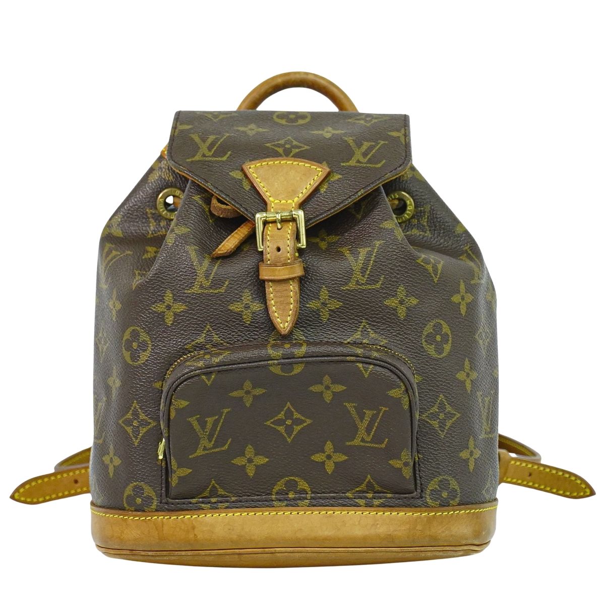 本物 ルイヴィトン LOUIS VUITTON LV ミニ モン掏摸 モノグラム 背嚢 うしろ側風呂敷き包み 赤銅色 M51137 ビトン 御徒面子 中古・
