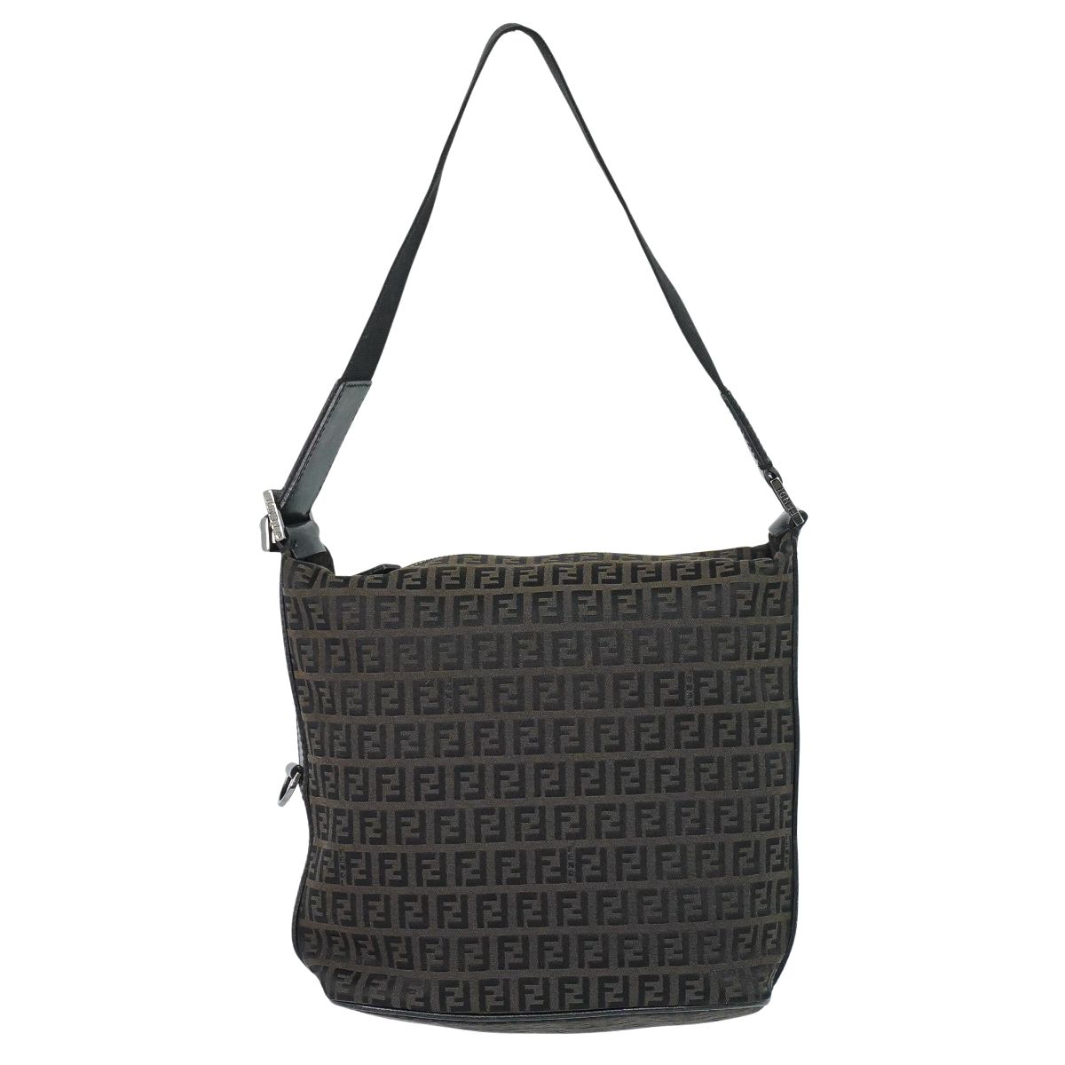 本物 フェンディ FENDI ズッキーノ ショルダーバッグ 帆布 赤銅色 7VA004 Zucchino 御徒面子 中古・