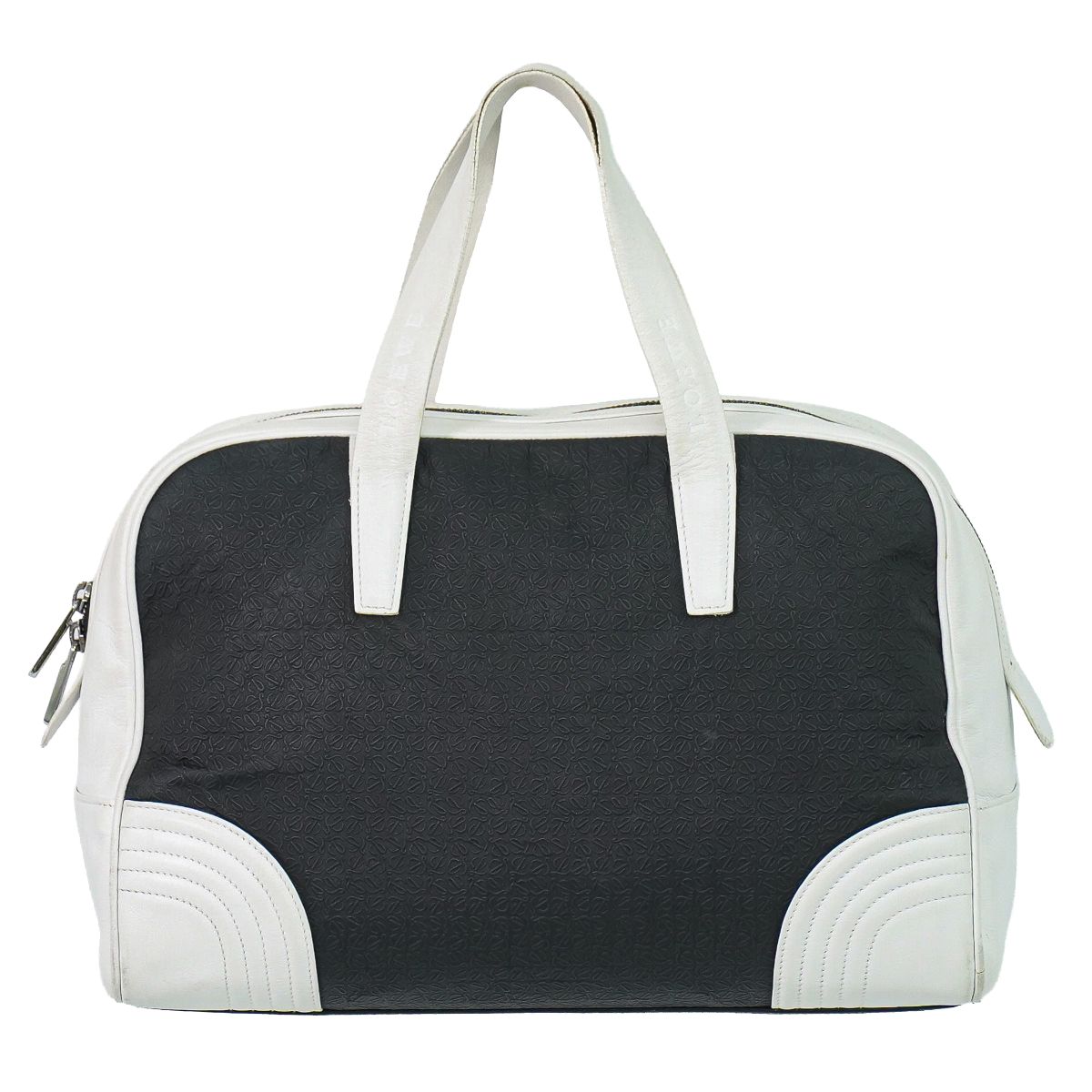本物 ロエベ LOEWE 再び述べる アナ瓦 ハンドバック なめし革 黒いこと Anagram 御徒面子 中古・