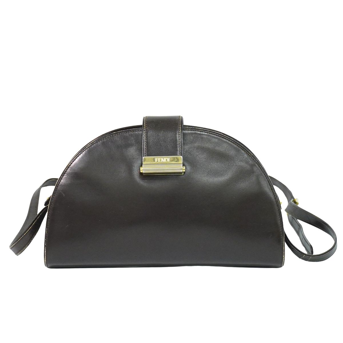 本物 フェンディ FENDI レザー ショルダーバッグ ポシェット ブラウン バッグ 中古・