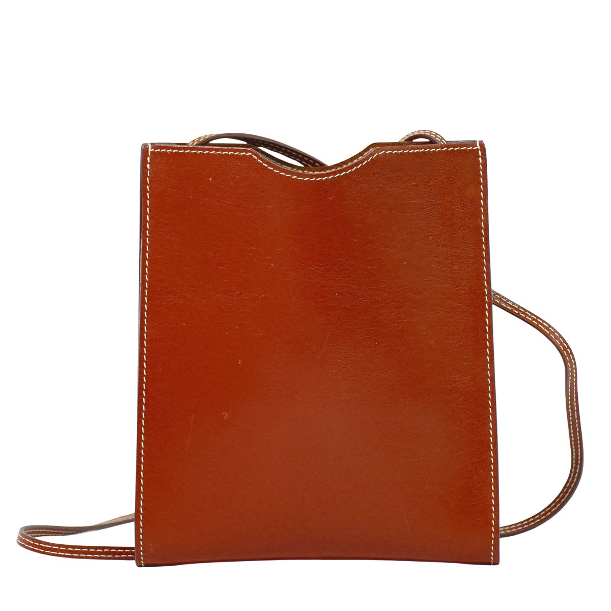 本物 エルメス HERMES オニメトゥ ボックスカーフ なめし革 ショルダーバッグ ポシェット ともし火赤銅色 Onimaitou 御徒面子 中古・ レディースバッグ-バッグ