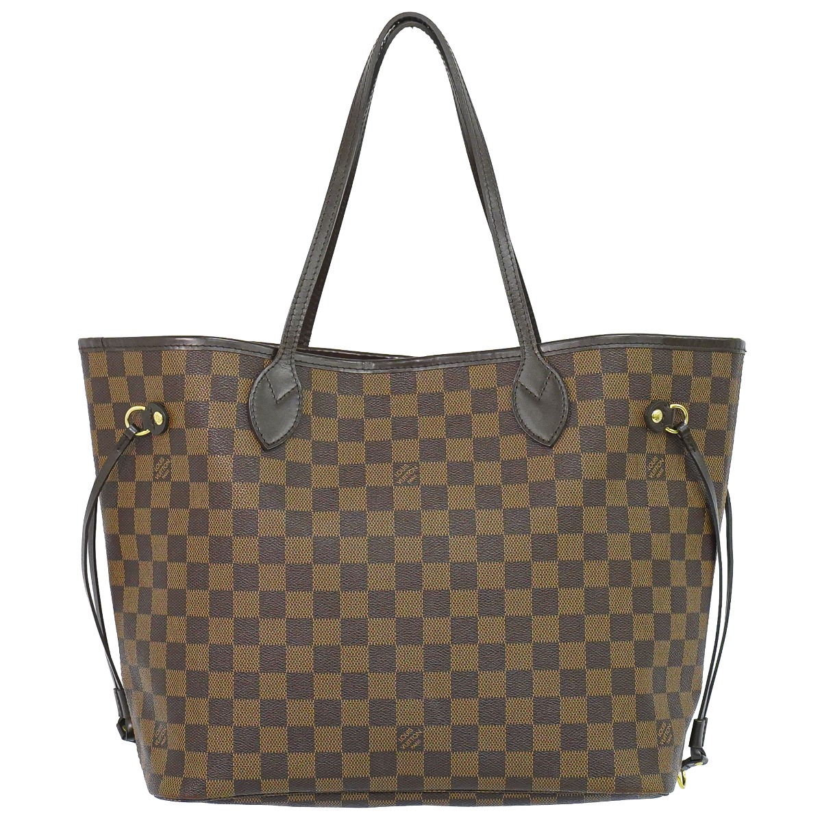 本物 ルイヴィトン LOUIS VUITTON LV 旧型 ネヴァーフル MM ダミエ エベヌ トートバッグ ショルダーバッグ ブラウン N51105 Neverfull バッグ 中古・|BRAND BOX