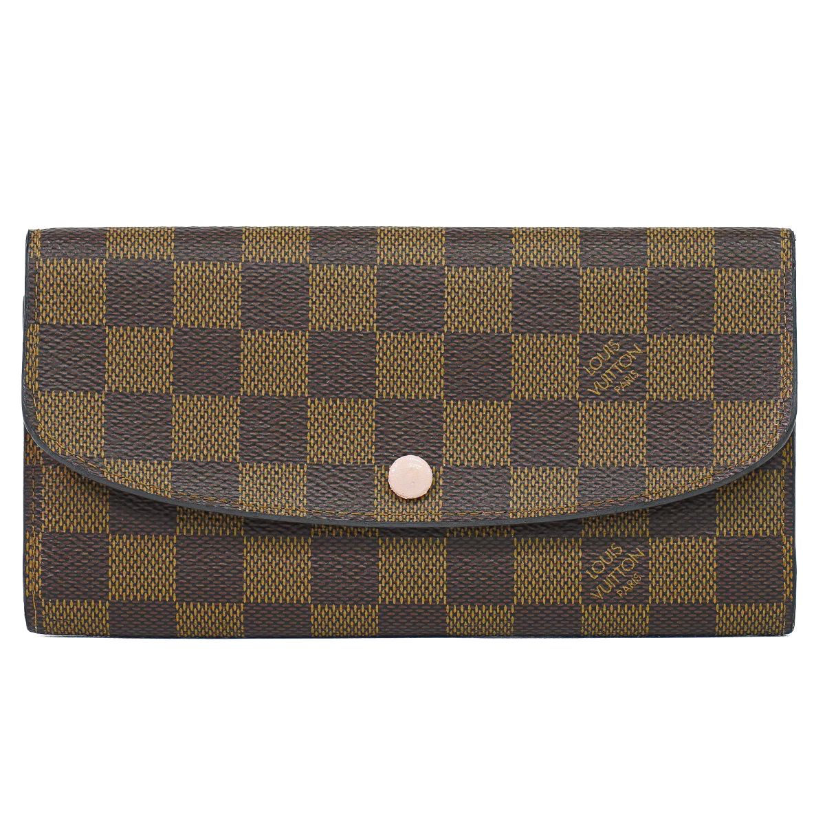 本物 ルイヴィトン LOUIS VUITTON LV ポルトフォイユ エミリー ダミエ エベヌ 長紙入れ 赤銅色 N60214 ビトン 紙入れ ウォレット 中古・