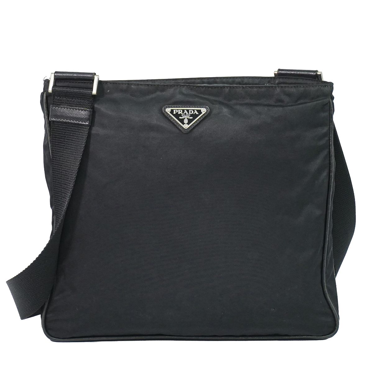 本物 プラダ PRADA ナイロン ショルダーバッグ ポシェット 黒いこと 御徒面子 中古・