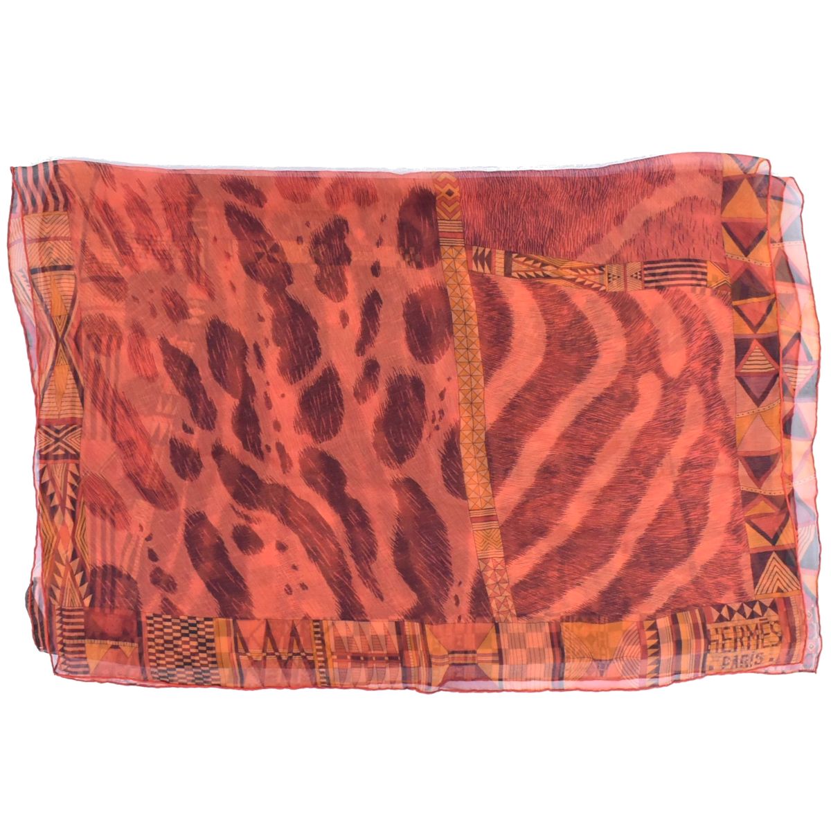 エルメスHERMES アニマル バンダナ スカーフ エルメス シルクバンダナ 《アニマル・バンダナ》 ギフト (HERMES