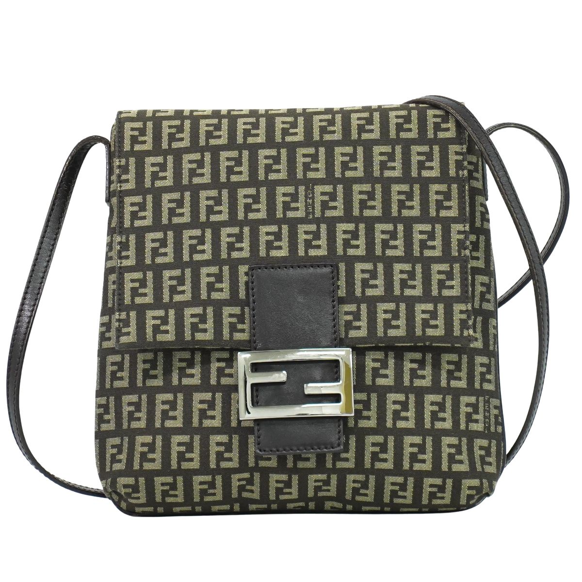 【美品】フェンディ　ズッキーノ柄アクセサリーバッグ FENDI フェンディ ズッキーノ柄 ミニボストンバッグ エナメル