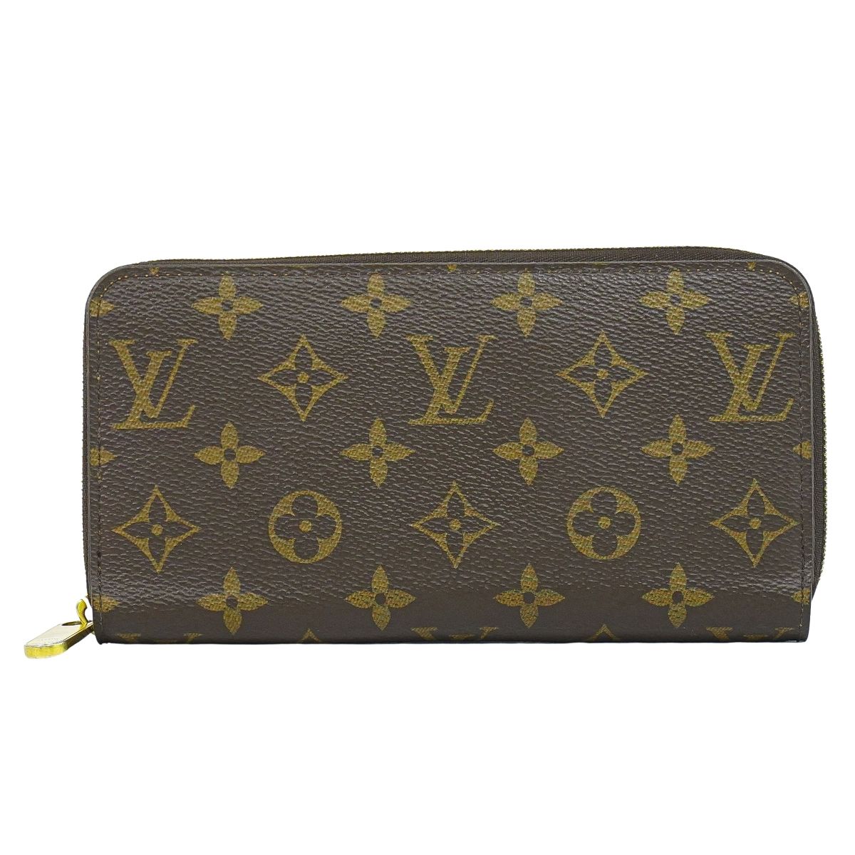 本物 ルイヴィトン LOUIS VUITTON LV 新型 ジッピーウォレット モノグラム ラウンドジッパー 長紙入れ 赤銅色 M42616 ビトン 中古・