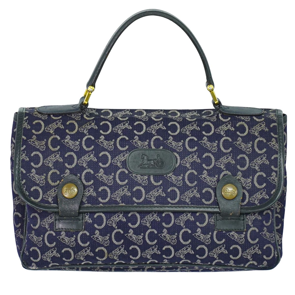 本物 セリーヌ CELINE Cサルキー ハンドバッグ キャンバス ネイビー Sulky バッグ 中古・｜BRAND BOX