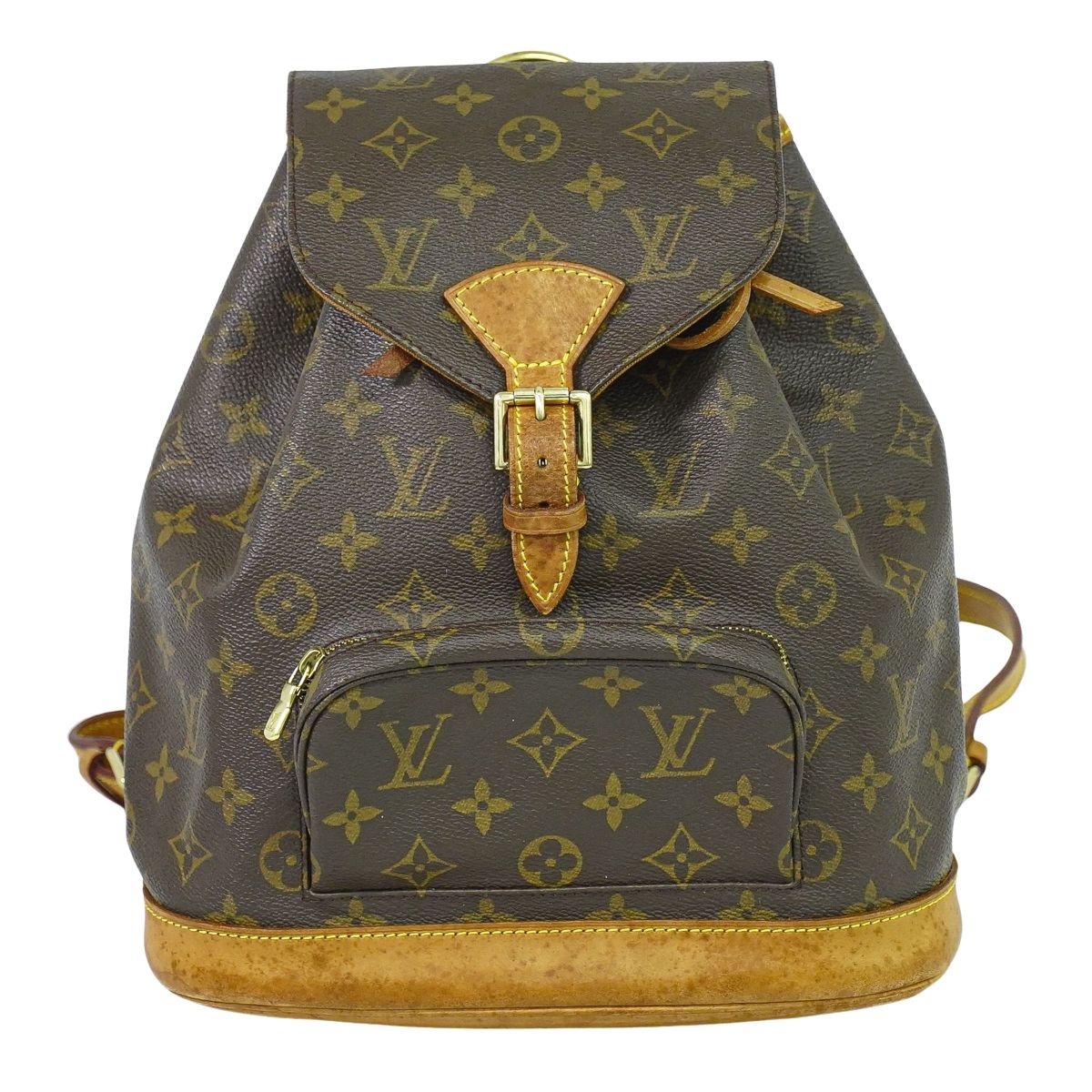 本物 ルイヴィトン LOUIS VUITTON LV モンスリ MM リュックサック バックパック モノグラム ブラウン M51136 ビトン バッグ 中古・