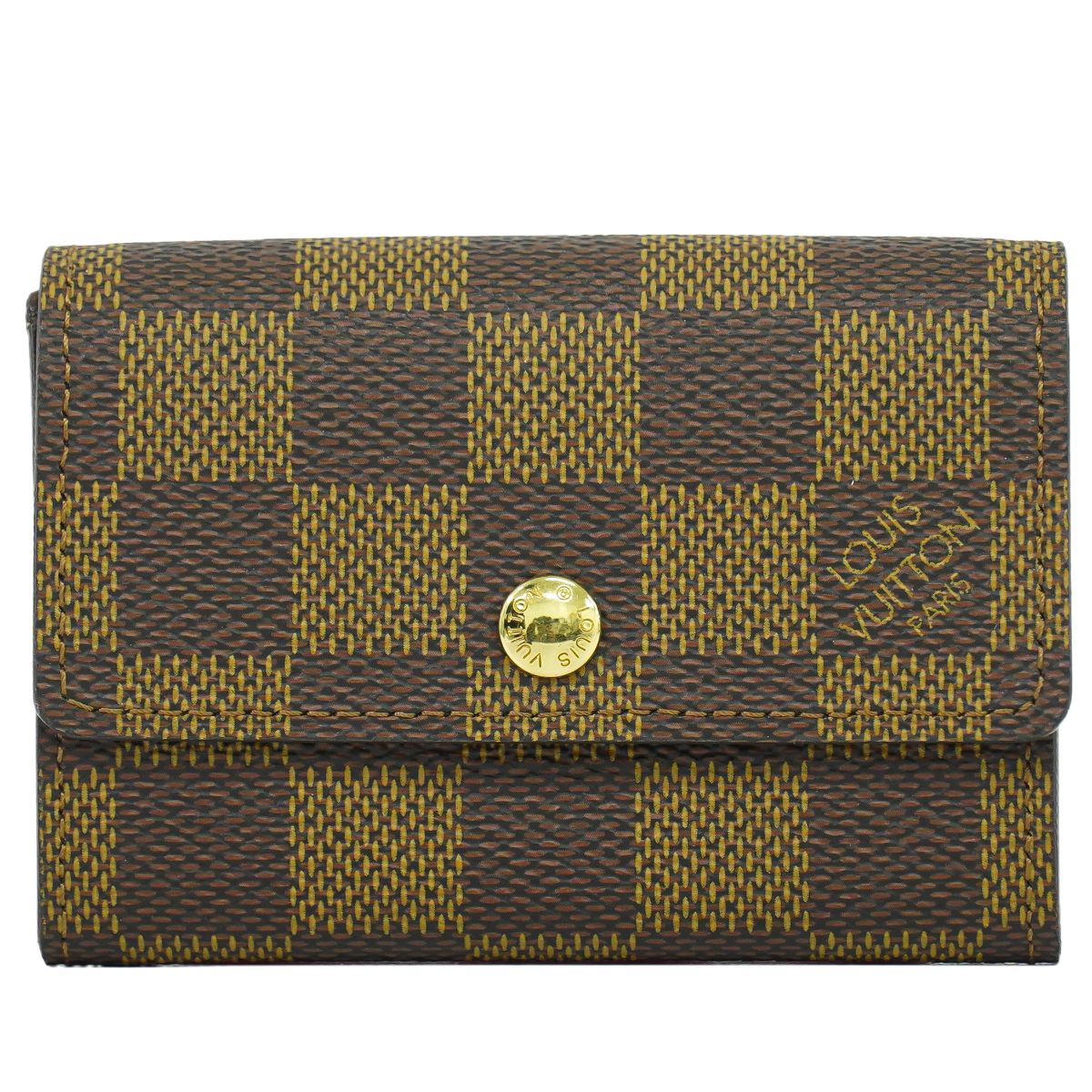 本物 ルイヴィトン LOUIS VUITTON LV ポルトモネ プラ ダミエ エベヌ コインケース 小銭入れ ブラウン N61930 ビトン 財布 ウォレット 中古