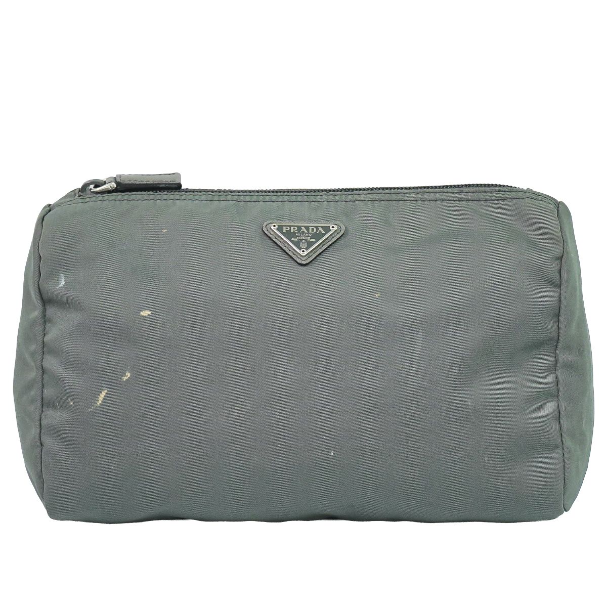 本物 プラダ PRADA ナイロン ポーチ 小物入れ グレー 雑貨小物 中古・｜BRAND BOX 10,725円