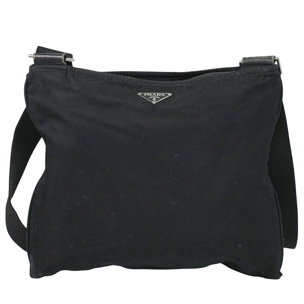 本物 プラダ PRADA ナイロン ショルダーバッグ ポシェット 黒いこと 御徒面子 中古・