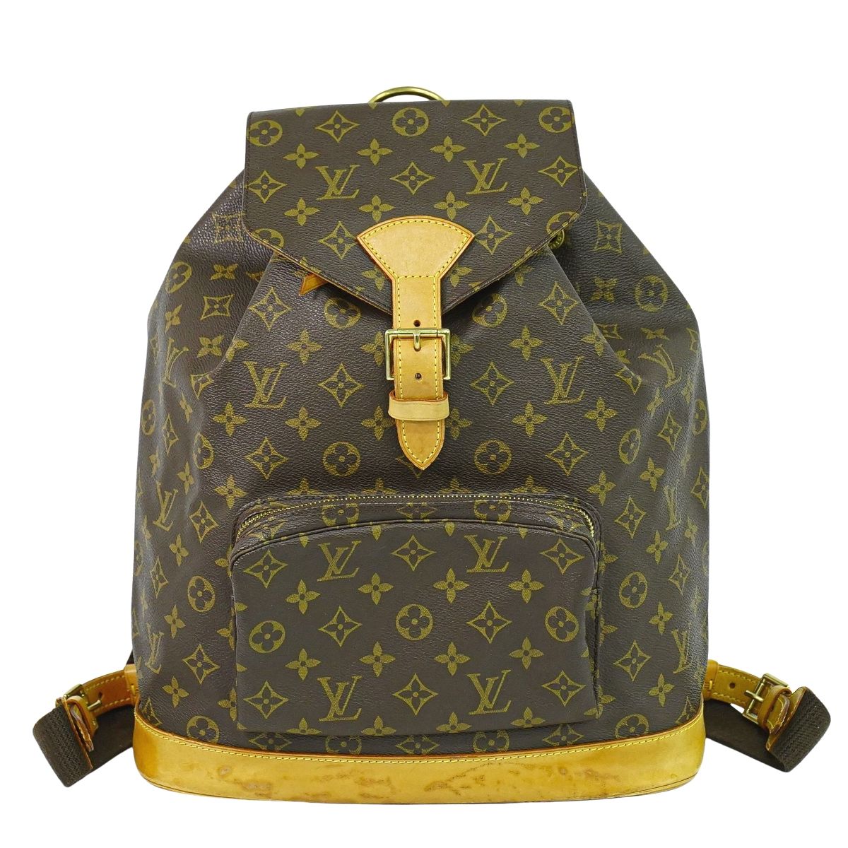 本物 ルイヴィトン LOUIS VUITTON LV モン掏摸 GM モノグラム 背嚢 うしろ側風呂敷き包み 赤銅色 M51135 ビトン 御徒面子 中古・