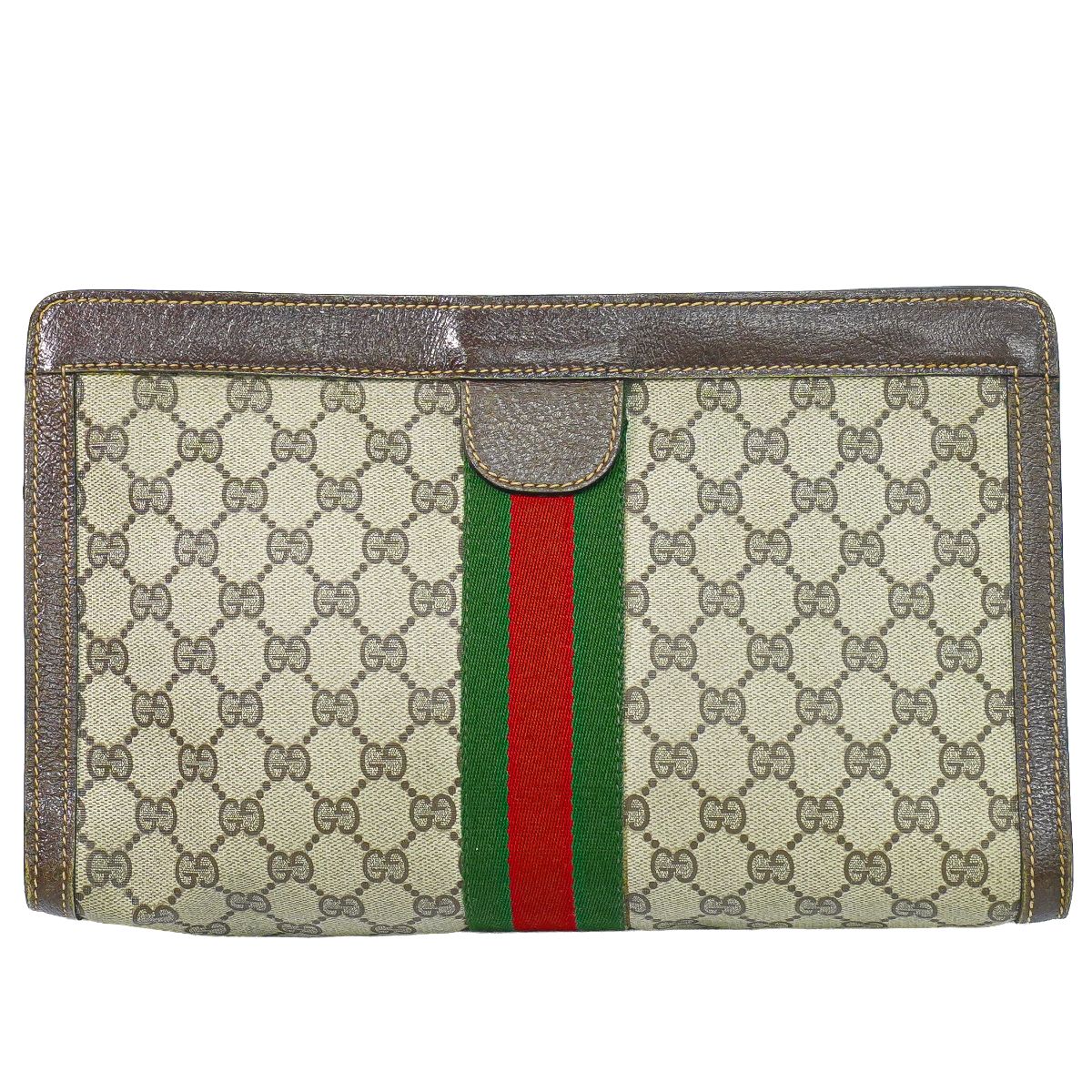 本物 グッチパフューム GUCCI PARFUMS シェリー酒伝達ルート GGスプリーム クラッチペダル御徒面子 二番目御徒面子 ベージュ 赤銅色 御徒面子 中古・